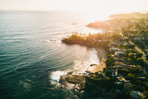 Orange County coastline at sunset