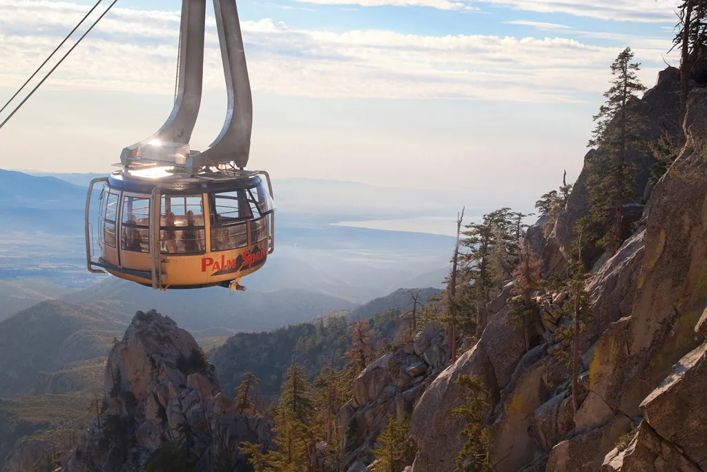 Aerial Rotating Tramway with view over Palm Springs